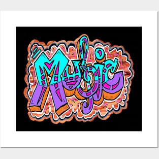 Music 3 Graffiti Tagging by LowEndGraphics Posters and Art